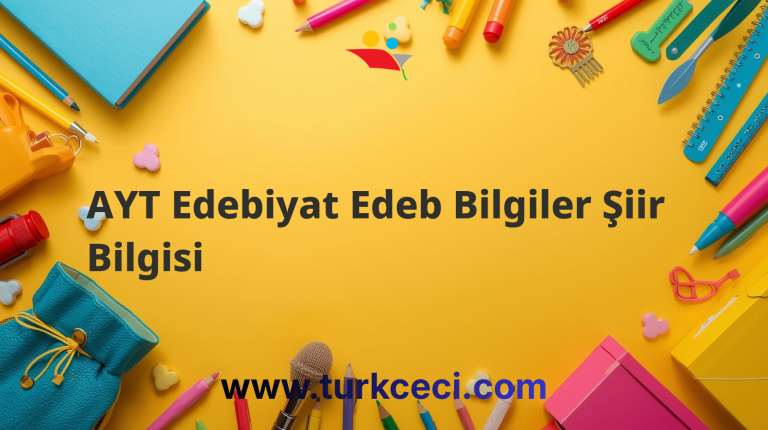AYT Edebiyat Edeb Bilgiler Şiir Bilgisi