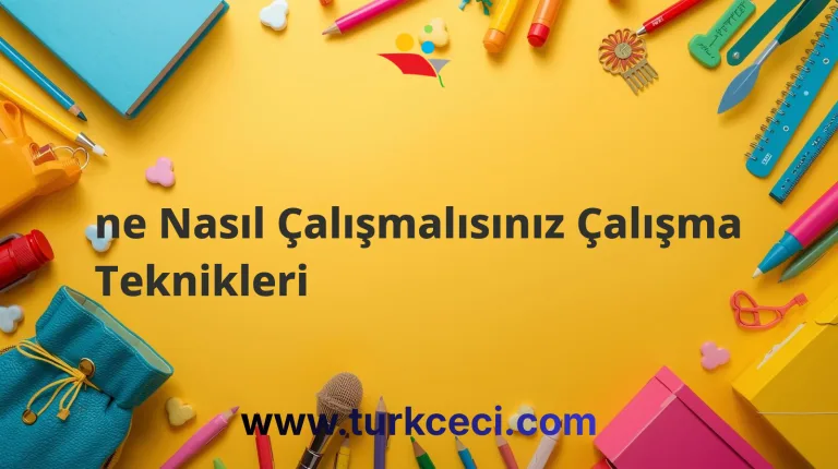 ne Nasıl Çalışmalısınız Çalışma Teknikleri
